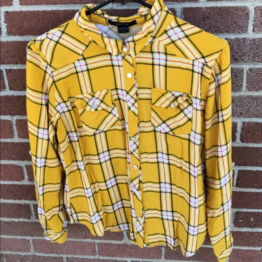 Yellow flannel blouse